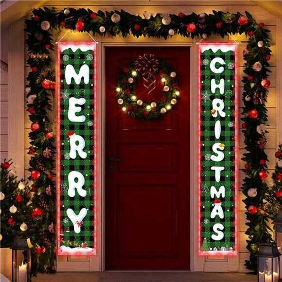Christmas Decoration Banners with Lights, Merry Christmas Banners - Picture 5 of 6